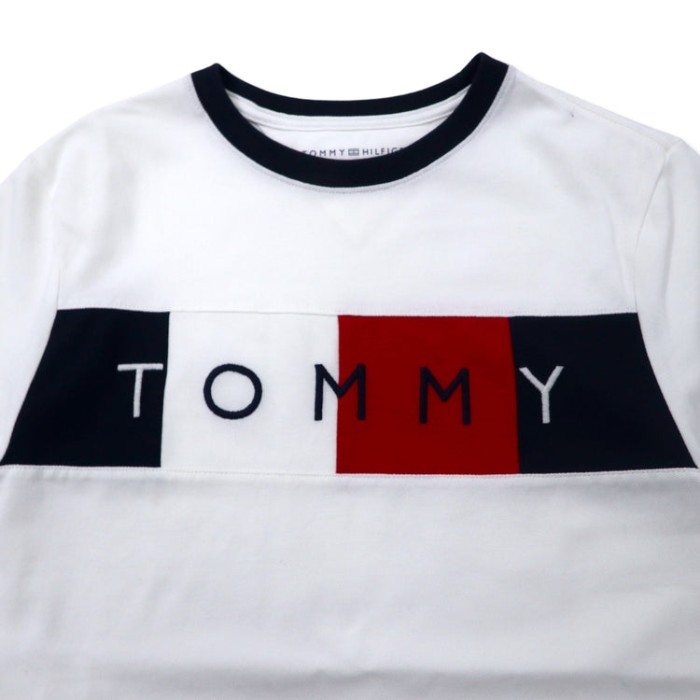 TOMMY HILFIGER ロゴ刺繍 リンガーTシャツ S ホワイト コットン 鹿の子 | Vintage.City 古着屋、古着コーデ情報を発信