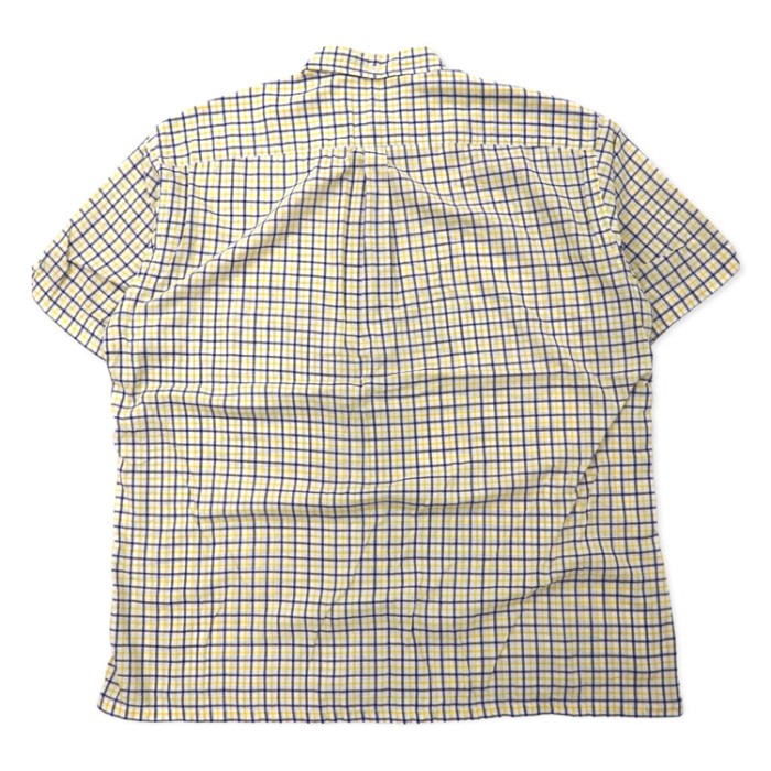 stussy 90年代 ビッグサイズ 半袖  ボタンダウンシャツ S イエロー チェック コットン 紺タグ | Vintage.City 古着屋、古着コーデ情報を発信
