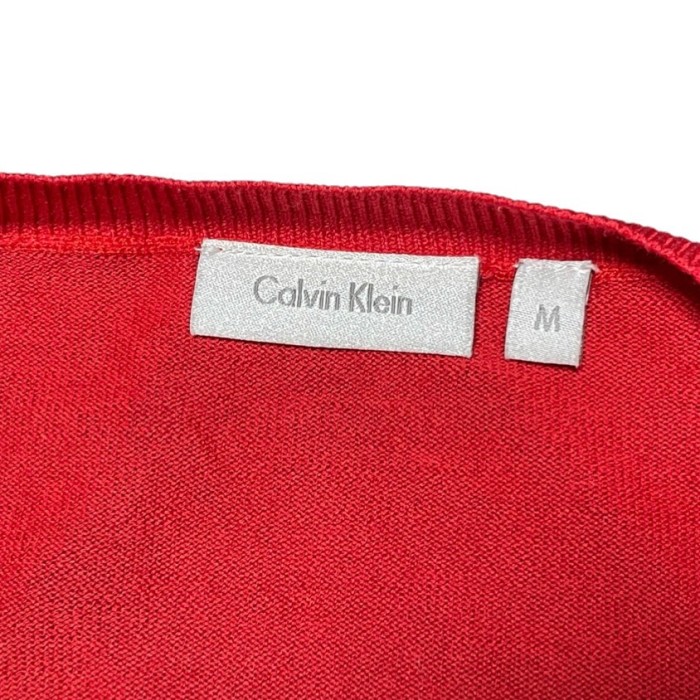 Calvin Klein レイヤード仕様Vネックコットンセーター レッド Mサイズ | Vintage.City 古着屋、古着コーデ情報を発信