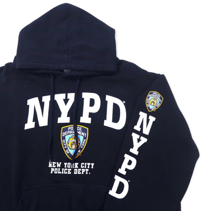 NYPD ニューヨーク市警 プルオーバーパーカー XL ネイビー コットン パキ綿 New York City Police Department 裏起毛 | Vintage.City 古着屋、古着コーデ情報を発信