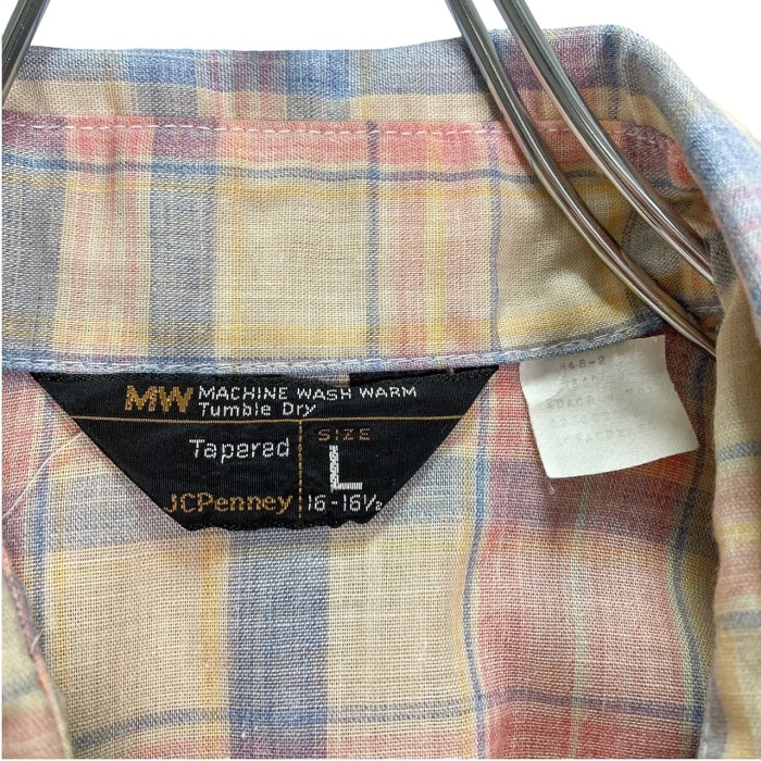 70s JCPenny L/S pale color check design shirt | Vintage.City 빈티지숍, 빈티지 코디 정보
