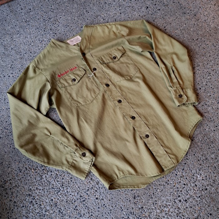 ノーカラー アメリカボーイスカウトシャツ used [303084] | Vintage.City 빈티지숍, 빈티지 코디 정보