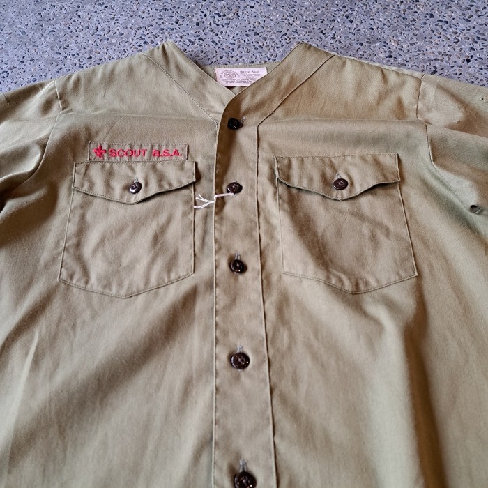 ノーカラー アメリカボーイスカウトシャツ used [303084] | Vintage.City 빈티지숍, 빈티지 코디 정보