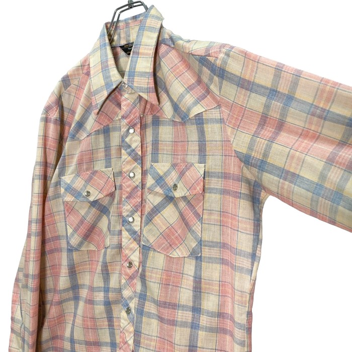 70s JCPenny L/S pale color check design shirt | Vintage.City Vintage Shops, Vintage Fashion Trends