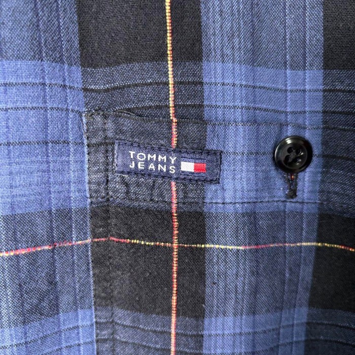 90s~ トミーヒルフィガー チェックシャツ 長袖 ボックス型 L ブルー | Vintage.City 빈티지숍, 빈티지 코디 정보