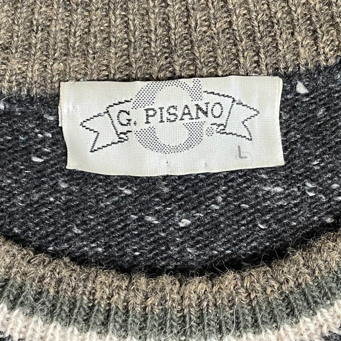 MADE IN ITALY製 G.PISANO クルーネックデザインセーター チャコールグレー Lサイズ | Vintage.City Vintage Shops, Vintage Fashion Trends