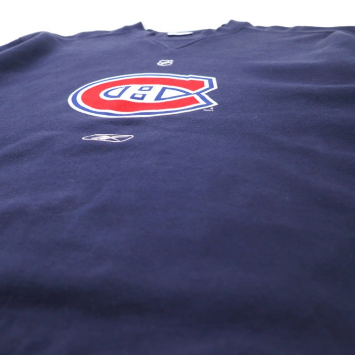 Reebok RBK プリント スウェット XL ネイビー コットン NHL Montreal Canadiens ビッグサイズ | Vintage.City 古着屋、古着コーデ情報を発信