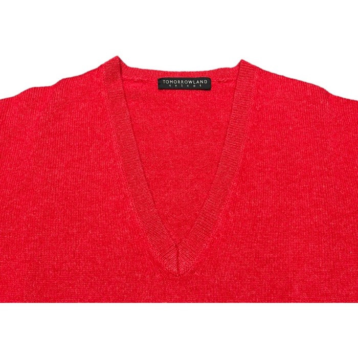 TOMORROWLAND tricot ウールVネックセーター レッド Lサイズ | Vintage.City 빈티지숍, 빈티지 코디 정보