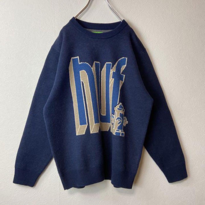HUF bookend crew sweater size XL 配送B ハフ　ブックエンド　ニット　オーバーサイズ | Vintage.City 古着屋、古着コーデ情報を発信
