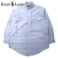 Ralph Lauren オックスフォード ボタンダウンシャツ 15 1/2-32 ブルー コットン スモールポニー刺繍 YARMOUTH | Vintage.City 빈티지숍, 빈티지 코디 정보