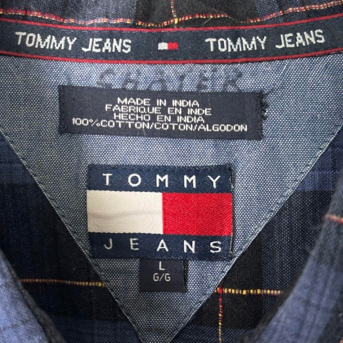 90s~ トミーヒルフィガー チェックシャツ 長袖 ボックス型 L ブルー | Vintage.City 古着屋、古着コーデ情報を発信