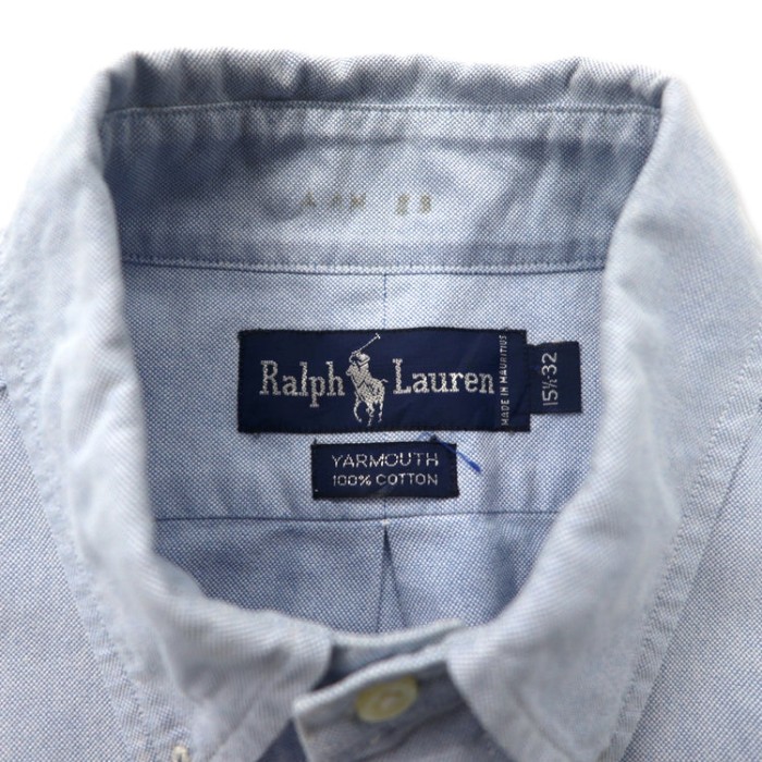 Ralph Lauren オックスフォード ボタンダウンシャツ 15 1/2-32 ブルー コットン スモールポニー刺繍 YARMOUTH | Vintage.City 古着屋、古着コーデ情報を発信