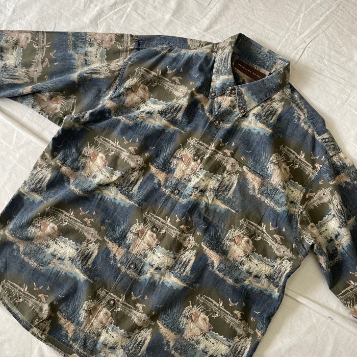 90’s WOODLAND TRAIL  ボタンダウンシャツ デザインシャツ アニマルシャツ トップス シャツ 古着 fc-1721 | Vintage.City 빈티지숍, 빈티지 코디 정보