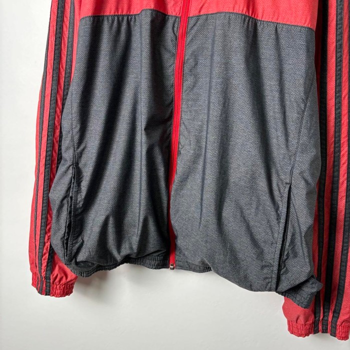 adidas スリーライン バイカラー ナイロンジャケット 赤灰 L S233 | Vintage.City 古着屋、古着コーデ情報を発信