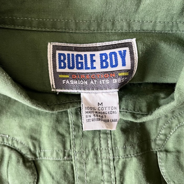80’s Bugle Boy/ビューグルボーイ ボタンダウンシャツ デザインシャツ ワークシャツ ハンティング ミリタリー 古着 fc-1717 | Vintage.City 빈티지숍, 빈티지 코디 정보