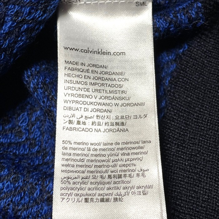 Calvin Klein イタリアンメリノウールVネックセーター ロイヤルブルー×ネイビー XSサイズ | Vintage.City 古着屋、古着コーデ情報を発信