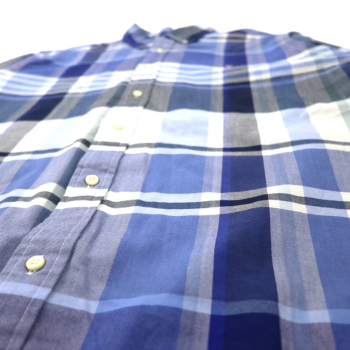 RALPH LAUREN ボタンダウンシャツ XL ブルー チェック コットン CLASSIC FIT スモールポニー刺繍 | Vintage.City 빈티지숍, 빈티지 코디 정보
