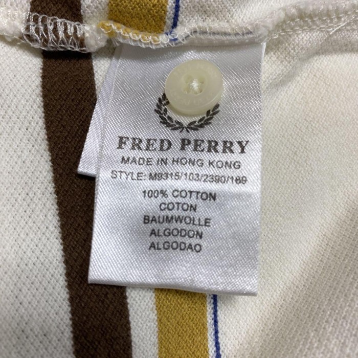 FRED PERRY logo border polo shirt size M 配送A フレッドペリー　ボーダーポロシャツ　刺繍ロゴ　襟ブラウン | Vintage.City Vintage Shops, Vintage Fashion Trends