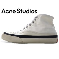 Acne studios Bla Konst ハイカットスニーカー 28cm ホワイト コットン キャンバス 192 イタリア製 | Vintage.City 古着屋、古着コーデ情報を発信
