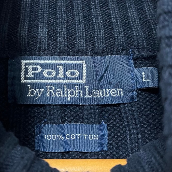 90s Polo by Ralph Lauren/タートルネック/ニット/ポロラルフローレン/ネイビー/コットン/90's/ビンテージ/ヴィンテージ/vintage/rrl/ダブルアールエル/knit/セーター | Vintage.City 古着屋、古着コーデ情報を発信