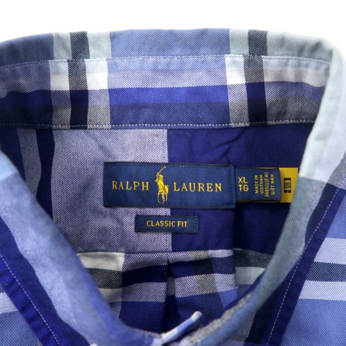 RALPH LAUREN ボタンダウンシャツ XL ブルー チェック コットン CLASSIC FIT スモールポニー刺繍 | Vintage.City Vintage Shops, Vintage Fashion Trends