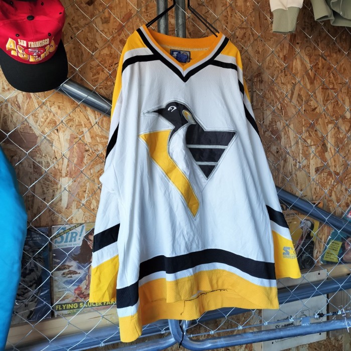 STARTER   スターター　90s   NHL   ペンギンズ　ホッケーシャツ　 ゲームシャツ　ジャージ　ヴィンテージ　ビッグサイズ　ユニセックス　ストリート　ヒップホップ　古着 | Vintage.City 古着屋、古着コーデ情報を発信