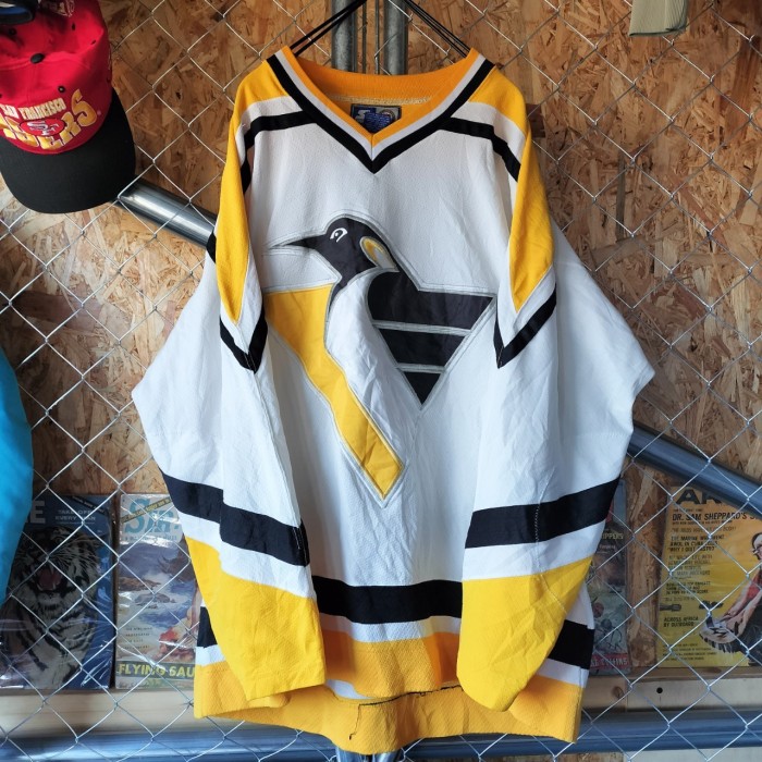STARTER   スターター　90s   NHL   ペンギンズ　ホッケーシャツ　 ゲームシャツ　ジャージ　ヴィンテージ　ビッグサイズ　ユニセックス　ストリート　ヒップホップ　古着 | Vintage.City 古着屋、古着コーデ情報を発信
