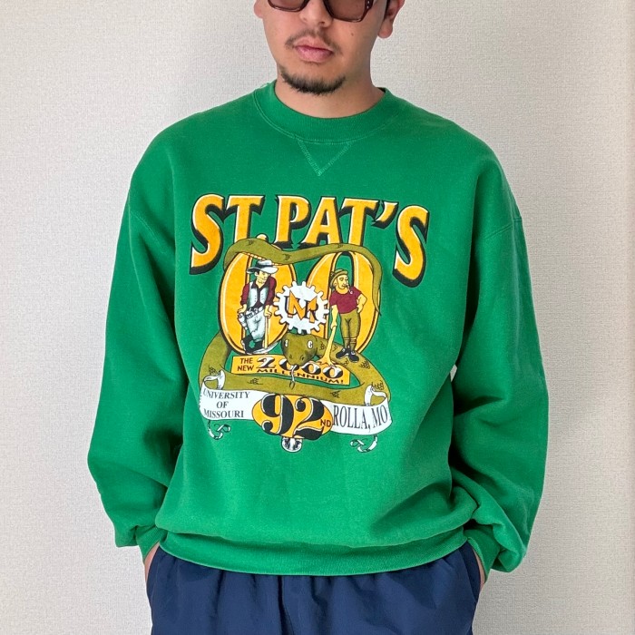 90's RUSSELL ST.PAT'S USA Sweat Shirt ラッセル スウェット トレーナー 緑 | Vintage.City Vintage Shops, Vintage Fashion Trends