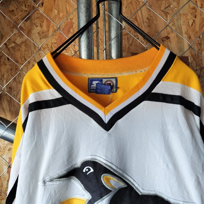 STARTER   スターター　90s   NHL   ペンギンズ　ホッケーシャツ　 ゲームシャツ　ジャージ　ヴィンテージ　ビッグサイズ　ユニセックス　ストリート　ヒップホップ　古着 | Vintage.City 빈티지숍, 빈티지 코디 정보