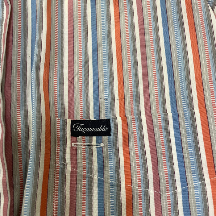 【Faconnable】コットンストライプシャツ USA製 | Vintage.City 古着屋、古着コーデ情報を発信