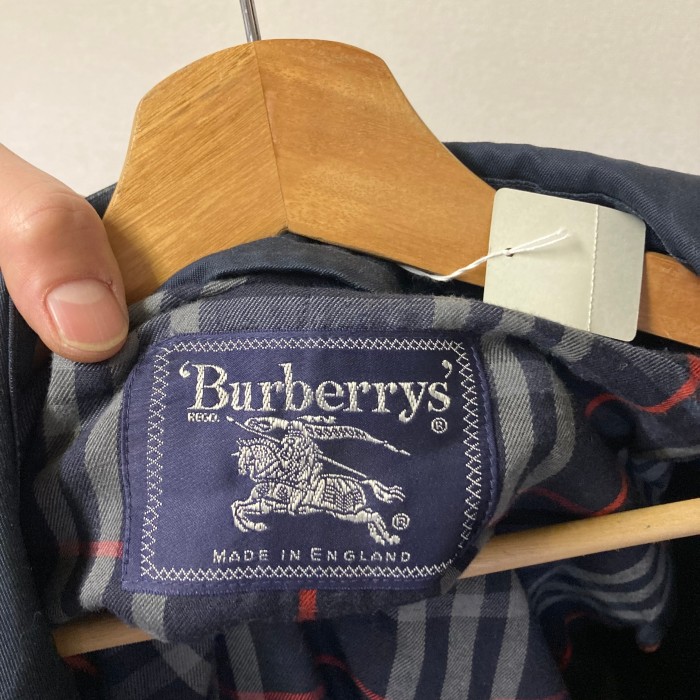 90’s 英国製BURBERRYステンカラーコート ネイビー | Vintage.City 古着屋、古着コーデ情報を発信