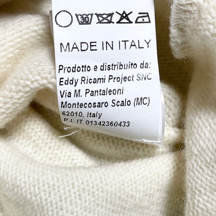 MADE IN ITALY製 irish crone クルーネックウールセーター アイボリー Mサイズ | Vintage.City 古着屋、古着コーデ情報を発信