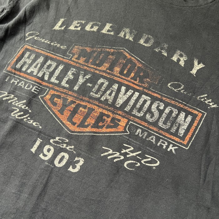 HARLEY DAVIDSON ハーレーダビッドソン ロゴプリントTシャツ スカルプリント バックプリント ブラック XL 11112 | Vintage.City 古着屋、古着コーデ情報を発信