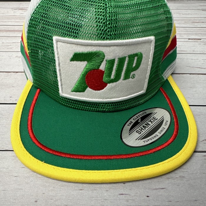 7UP　メッシュキャップ　フリーサイズ　緑　白　帽子  古着 | Vintage.City 빈티지숍, 빈티지 코디 정보