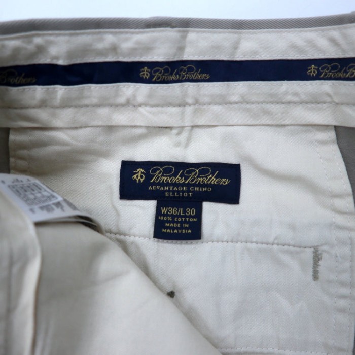Brooks Brothers 2タック ワイドシルエット チノ スラックスパンツ 36 ベージュ コットン | Vintage.City 古着屋、古着コーデ情報を発信