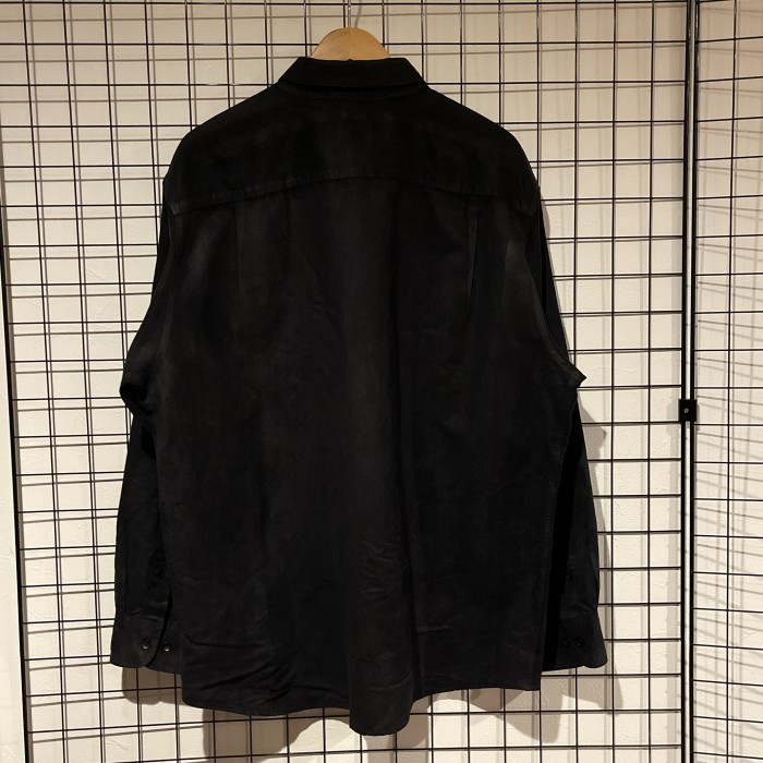 GEORGE フェイクスエードシャツ　C805 フェイクスウェードシャツ　長袖シャツ　ブラック　XLサイズ　ジャージ | Vintage.City 빈티지숍, 빈티지 코디 정보