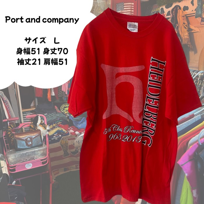オーバーサイズ　port and company Tシャツ | Vintage.City 빈티지숍, 빈티지 코디 정보