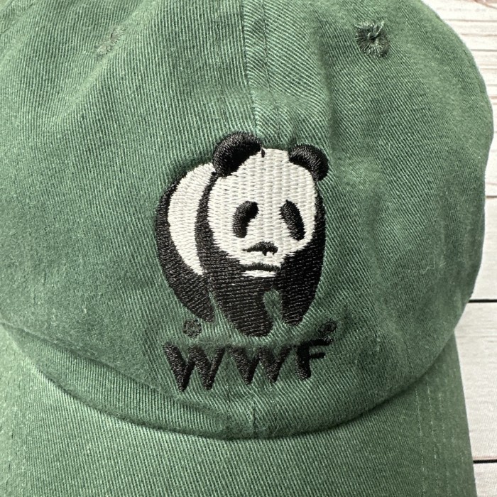 WWF パンダ　コットンキャップ　フリーサイズ　緑　くすみカラー　アニマル　帽子  古着 | Vintage.City 古着屋、古着コーデ情報を発信