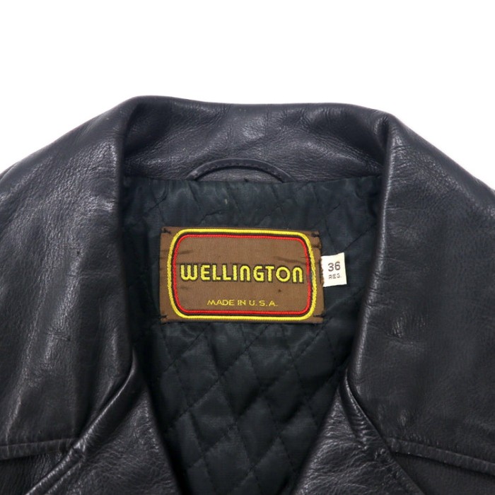 WELLINGTON USA製 80年代 ダブル ライダースジャケット レザージャケット 36 ブラック キルティングライナー | Vintage.City 古着屋、古着コーデ情報を発信