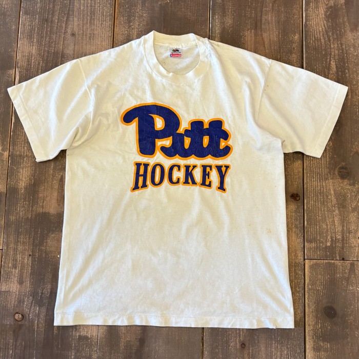 90s USA製 vintage t-shirt フルーツオブザルーム ピッツバーグ大学 カレッジ hockey シングルステッチ Tシャツ Lサイズ | Vintage.City 古着屋、古着コーデ情報を発信