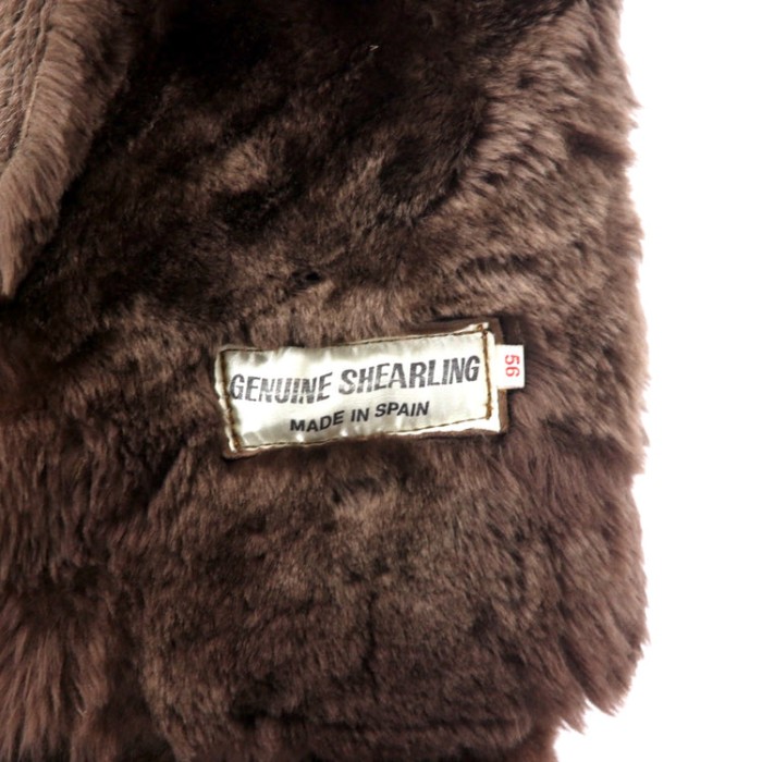GENUINE SHEARLING スペイン製 80年代 ショールカラー ムートンコート L ブラウン 羊革 | Vintage.City 古着屋、古着コーデ情報を発信