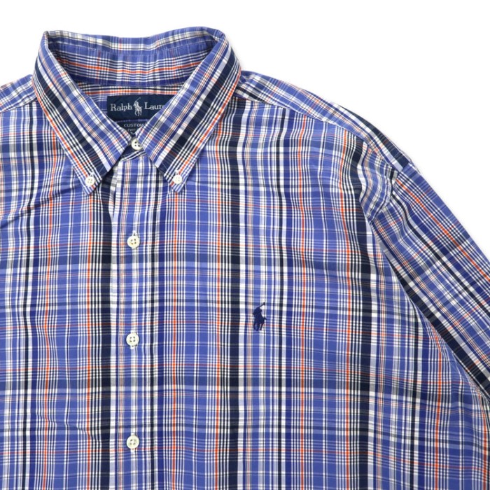 Ralph Lauren ボタンダウンシャツ XL ブルー チェック TWO-PLY COTTON スモールポニー刺繍 | Vintage.City 古着屋、古着コーデ情報を発信