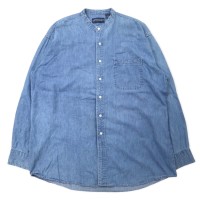 FINE ISLAND 90年代 スタンドカラー デニムシャツ L ブルー コットン ビッグサイズ | Vintage.City 古着屋、古着コーデ情報を発信