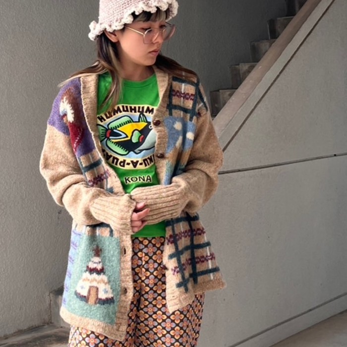 【vintage】Native American Knit ニット ジャケット カーディガン ネイティブアメリカン ヴィンテージ レトロ | Vintage.City 빈티지숍, 빈티지 코디 정보