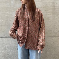 80’s~90’s 総柄ブラウス ノーカラーシャツ 柄シャツ レディース古着 fcl-356 | Vintage.City Vintage Shops, Vintage Fashion Trends