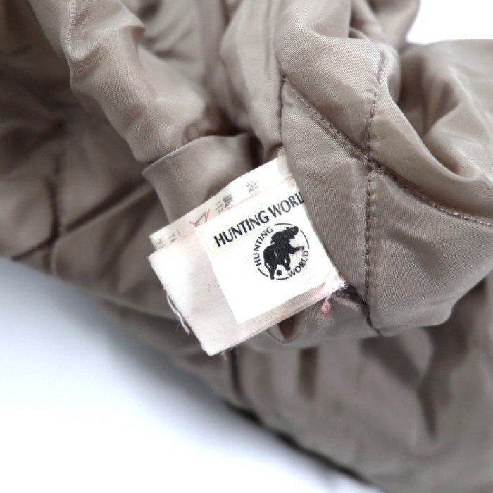 HUNTING WORLD フィールドジャケット 40 ブラウン ポリエステル 中綿 キルティングライナー ドローコード ririジップ イタリア製 | Vintage.City 古着屋、古着コーデ情報を発信