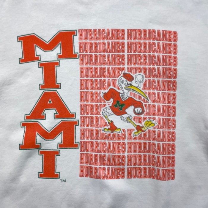 90年代 USA製 MIAMI HURRICANES プリントスウェットシャツ カレッジチームロゴ アメフト  メンズXL | Vintage.City 古着屋、古着コーデ情報を発信