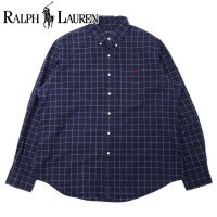 RALPH LAUREN ボタンダウンシャツ XL ネイビー チェック コットン スモールポニー刺繍 | Vintage.City 빈티지숍, 빈티지 코디 정보