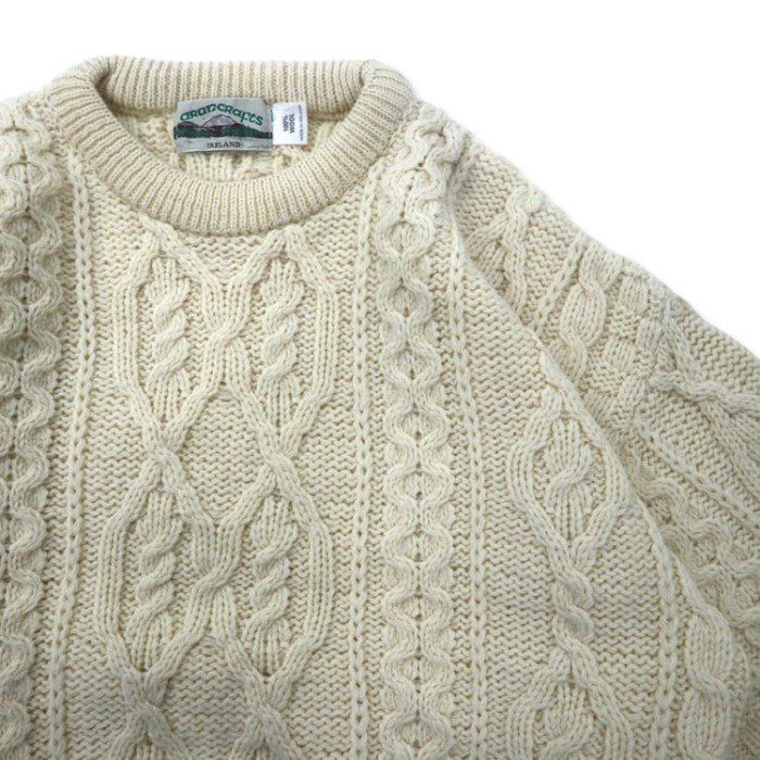 ARANCRAFTS アイルランド製 フィッシャーマン アランニット セーター XL ホワイト ウール | Vintage.City 古着屋、古着コーデ情報を発信