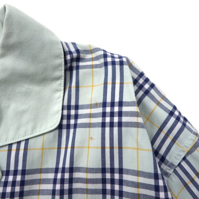Burberrys オールド ノバチェック オープンカラー パジャマシャツ L グリーン コットン ワンポイントロゴ刺繍 日本製 | Vintage.City 古着屋、古着コーデ情報を発信